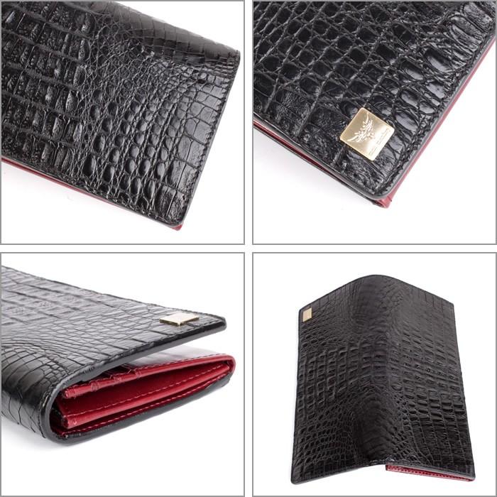 ワニ革カイマン長財布/ブラック/イタリアンレッド Safari メンズ |  | 04
