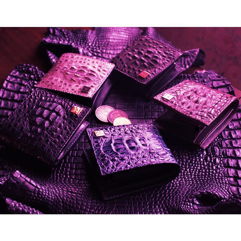 二つ折り財布/ワニ革・サドルレザー/ショートウォレット/カイマンクラウン |  | 02