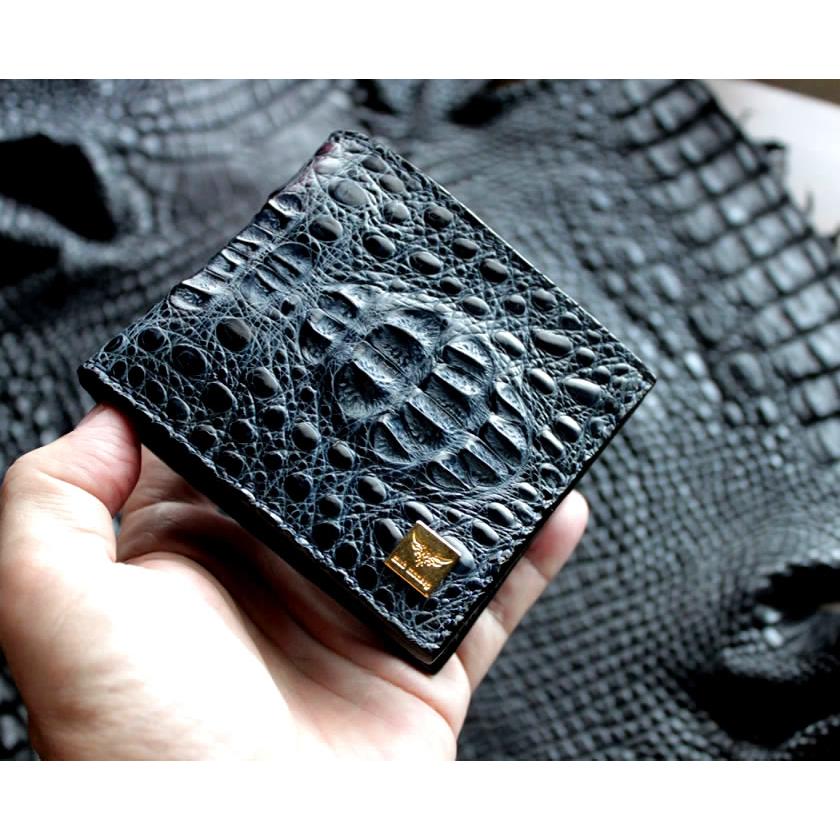 sankyo shokai クロコダイル マット 二つ折り ミニ財布 メンズ