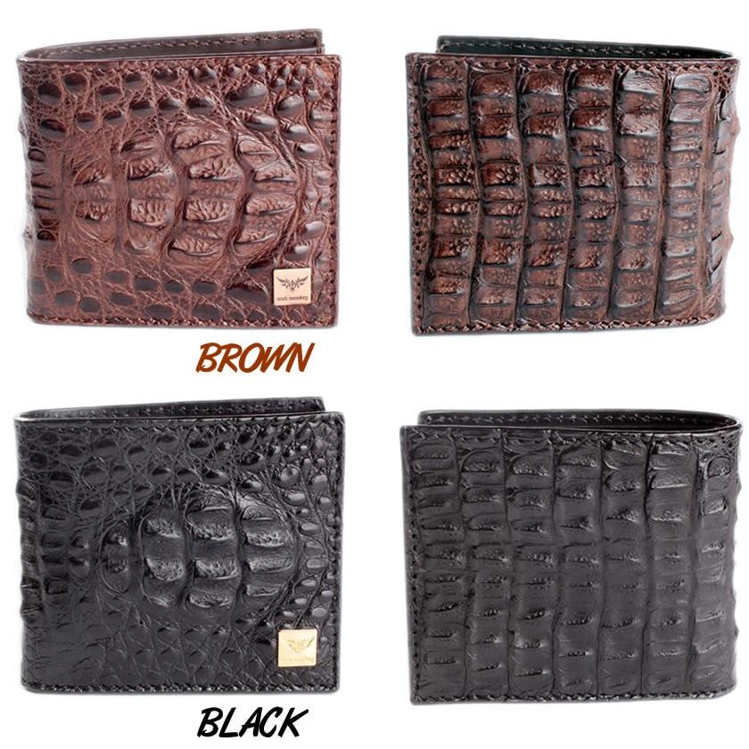 カイマンワニ革 肚二枚革 二つ折財布 黒&黒光 ワニ革 069866T カイマンワニ革 肚二枚革 二つ折財布 黒&黒光 ワニ革 069866T カイマンワニ