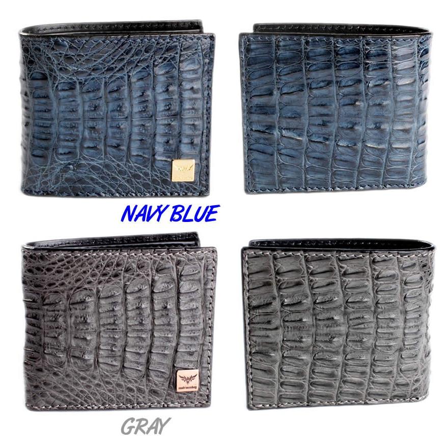 二つ折り財布/ワニ革・サドルレザー/ショートウォレット/カイマン背面 |  | 06