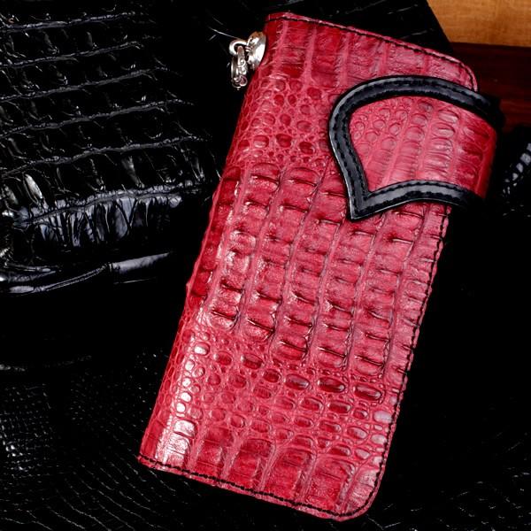バイカーズウォレット 長財布 ワニ革カイマン 財布・クラウンボルドー ユリゴシックコンチョ Harley-9 |  | 01