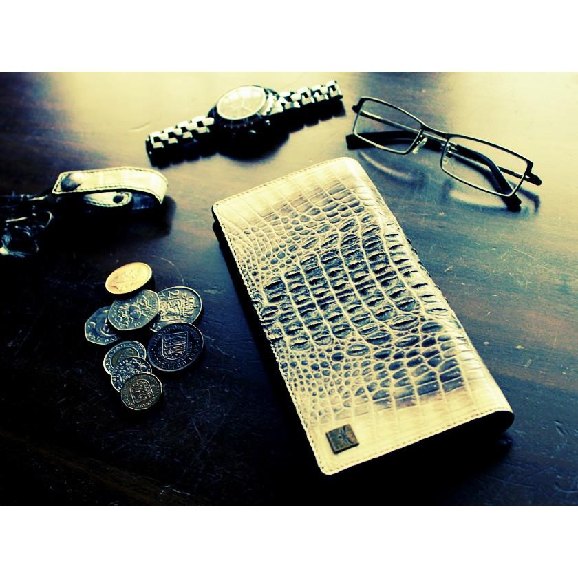 ワニ革カイマン長財布/グレイ・ブルー・ビンテージホワイト/イタリアンブラック/カード収納20枚 |  | 13