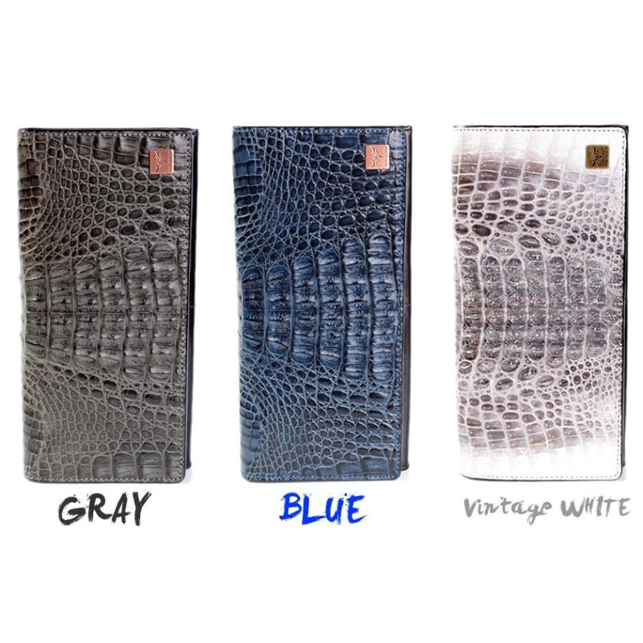 ワニ革カイマン長財布/グレイ・ブルー・ビンテージホワイト/イタリアンブラック/カード収納20枚 |  | 03