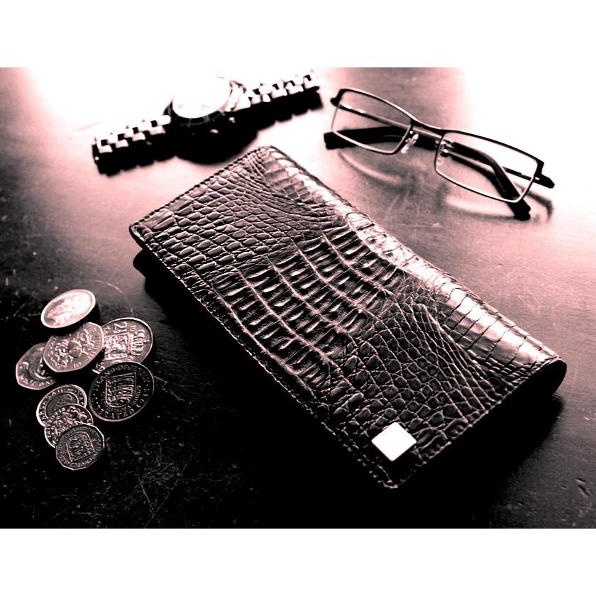 ワニ革カイマン長財布/ブラック/イタリアンレッド/カード収納20枚 |  | 12