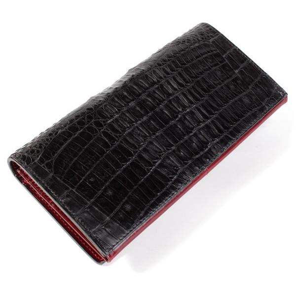 ワニ革カイマン長財布/ブラック/イタリアンレッド/カード収納20枚 |  | 04