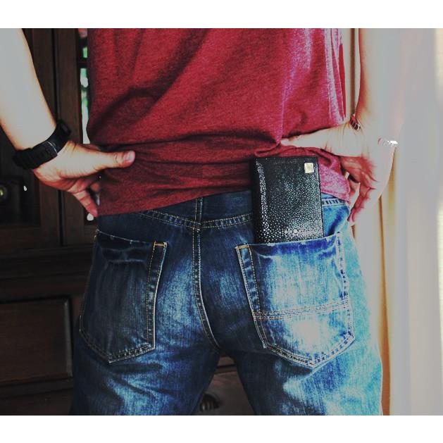 スティングレイ・エイ 長財布/ポリッシュブラック/イタリアン スティングレイ・エイ 長財布/ポリッシュブラック/イタリアン