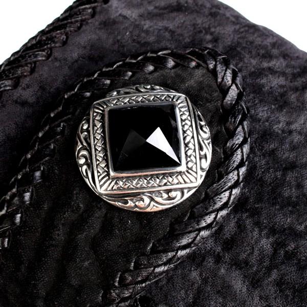 バイカーズウォレット 長財布 シャーク 長財布 メンズ マットブラック/コンチョmudゴシック |  | 01