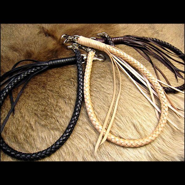 ウォレットチェーン 革/サドルレザー/ナチュラル太編み : MUD MONKEY