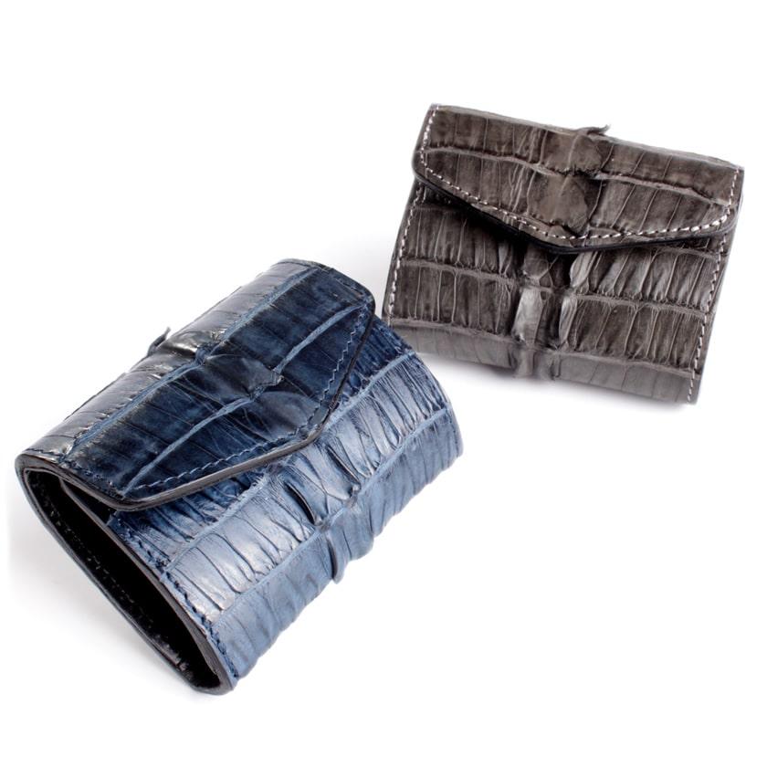 ミニ財布 小さい財布 ミニウォレット・ワニ革カイマン/スモールウォレット/三つ折り財布・Ｖ型 |  | 02