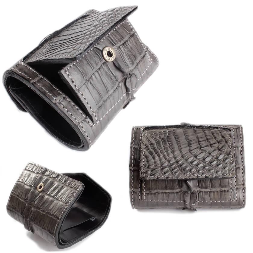 ミニ財布 小さい財布 ミニウォレット・ワニ革カイマン/スモールウォレット/三つ折り財布・Ｖ型 |  | 09