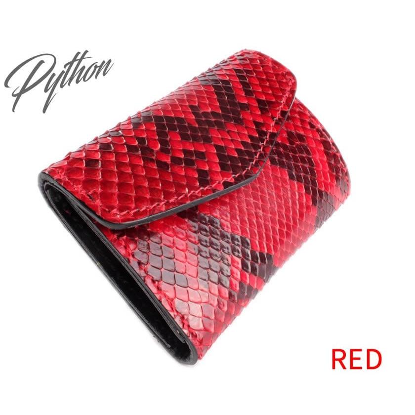 ミニ財布 小さい財布 ミニウォレット・蛇革パイソンレザー/スモールウォレット/三つ折り財布・Ｖ型 |  | 09