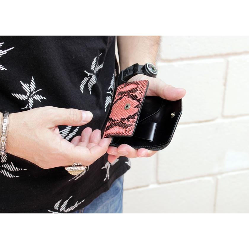 ミニ財布 小さい財布 ミニウォレット・蛇革パイソンレザー/スモールウォレット/三つ折り財布・Ｖ型 |  | 14