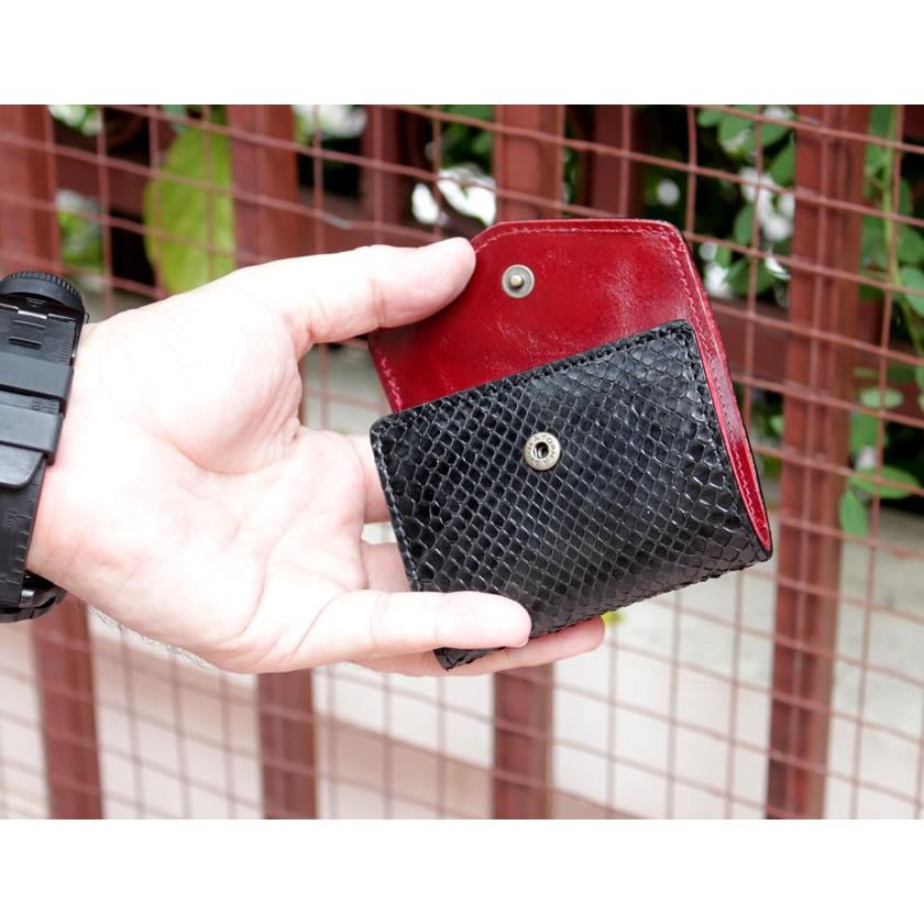 ミニ財布 小さい財布 ミニウォレット・蛇革パイソンレザー/スモールウォレット/三つ折り財布・Ｖ型 |  | 15