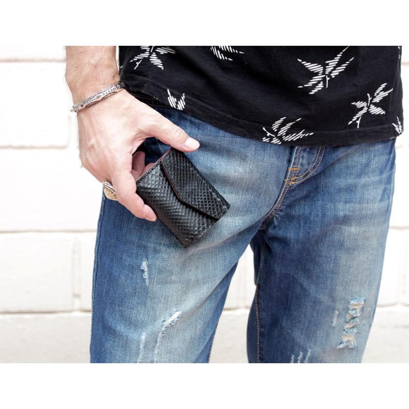 ミニ財布 小さい財布 ミニウォレット・蛇革パイソンレザー/スモールウォレット/三つ折り財布・Ｖ型 |  | 16