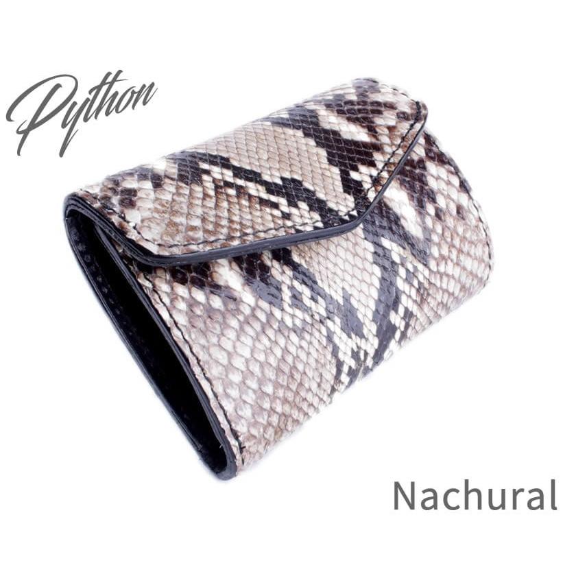 ミニ財布 小さい財布 ミニウォレット・蛇革パイソンレザー/スモールウォレット/三つ折り財布・Ｖ型 |  | 03