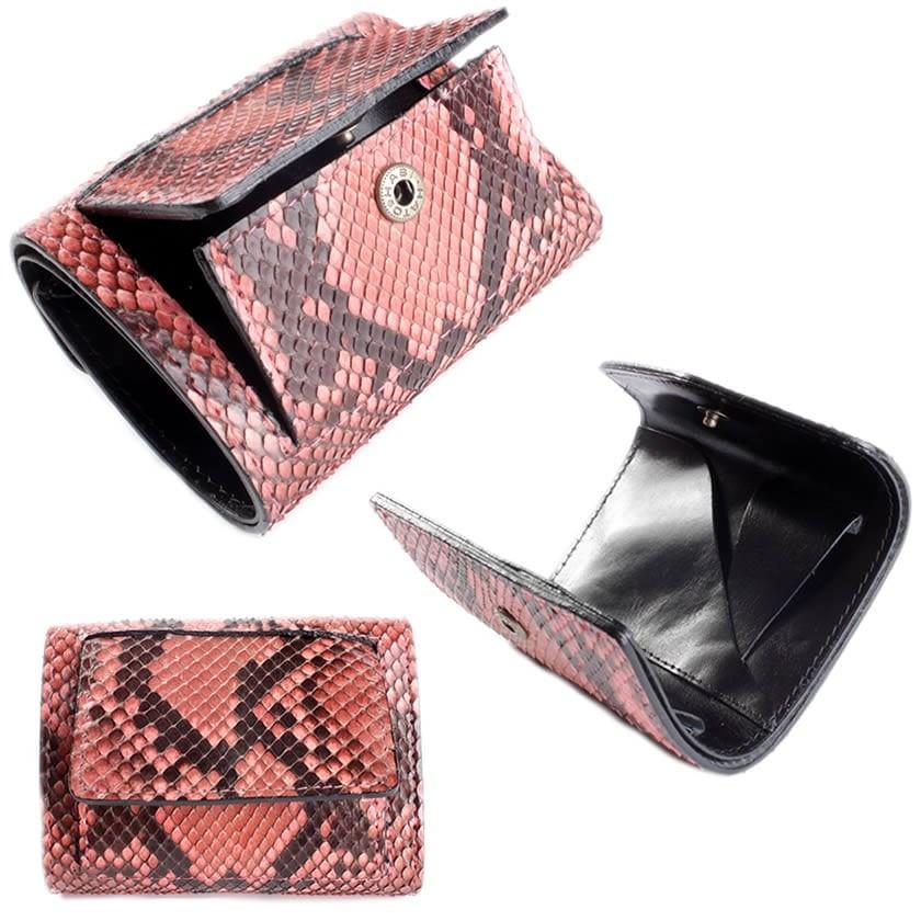 ミニ財布 小さい財布 ミニウォレット・蛇革パイソンレザー/スモールウォレット/三つ折り財布・Ｖ型 |  | 06