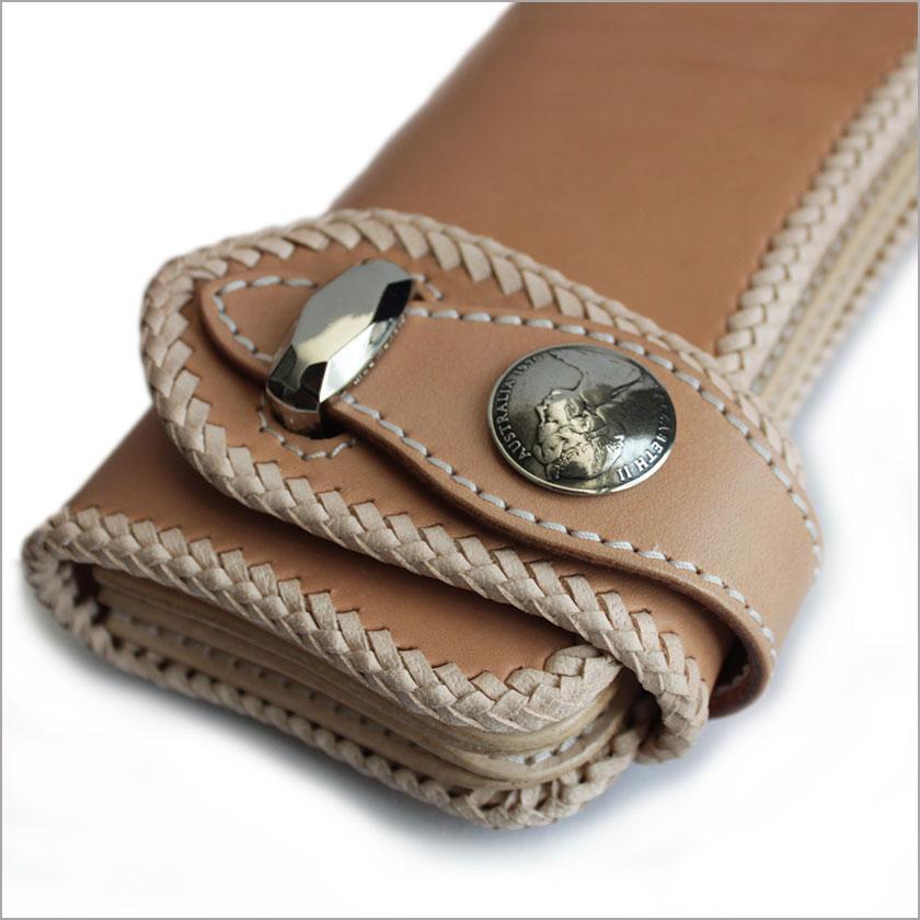 バイカーズウォレット 栃木レザー ヌメ革 長財布 ライダースウォレット コンチョコインエリザベス |  | 04