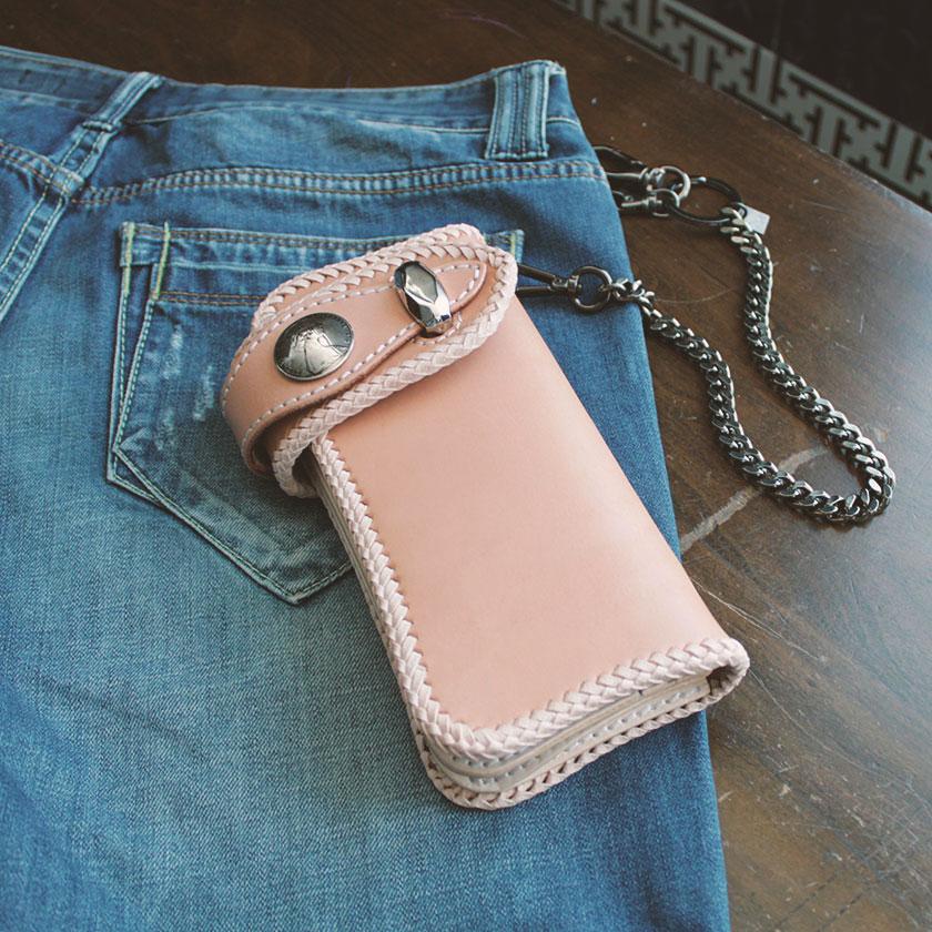 バイカーズウォレット 栃木レザー ヌメ革 長財布 ライダースウォレット