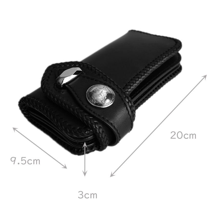 バイカーズウォレット 栃木レザー ヌメ革黒 長財布 ライダース