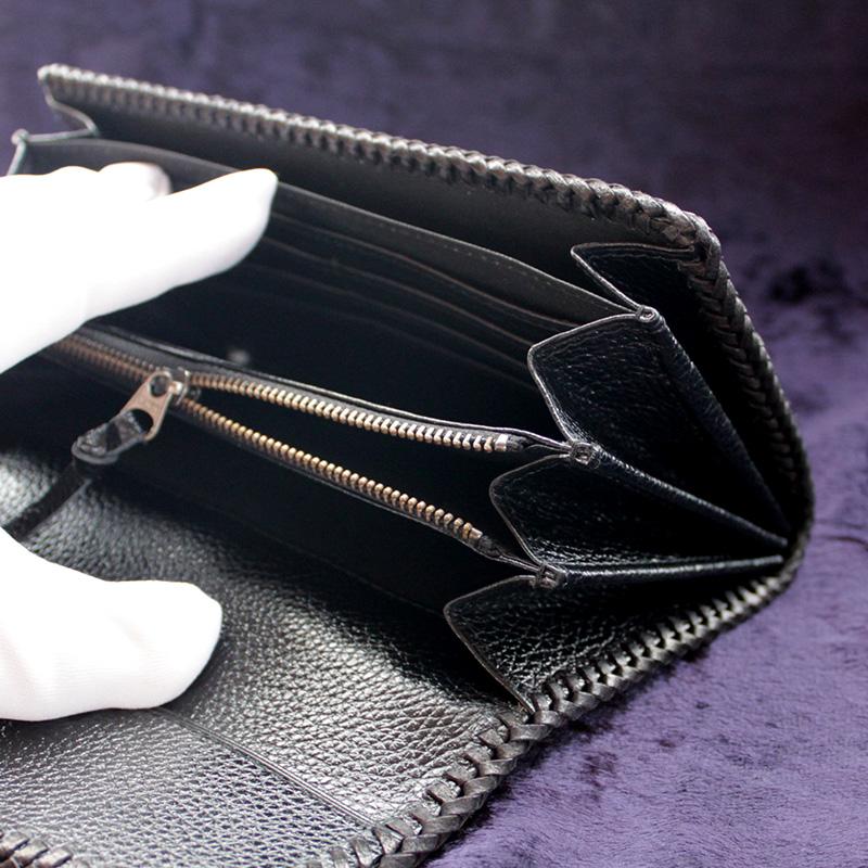 パイソンマットブラック長財布/バックカット腹側/カード収納20枚/Brief-cut |  | 07