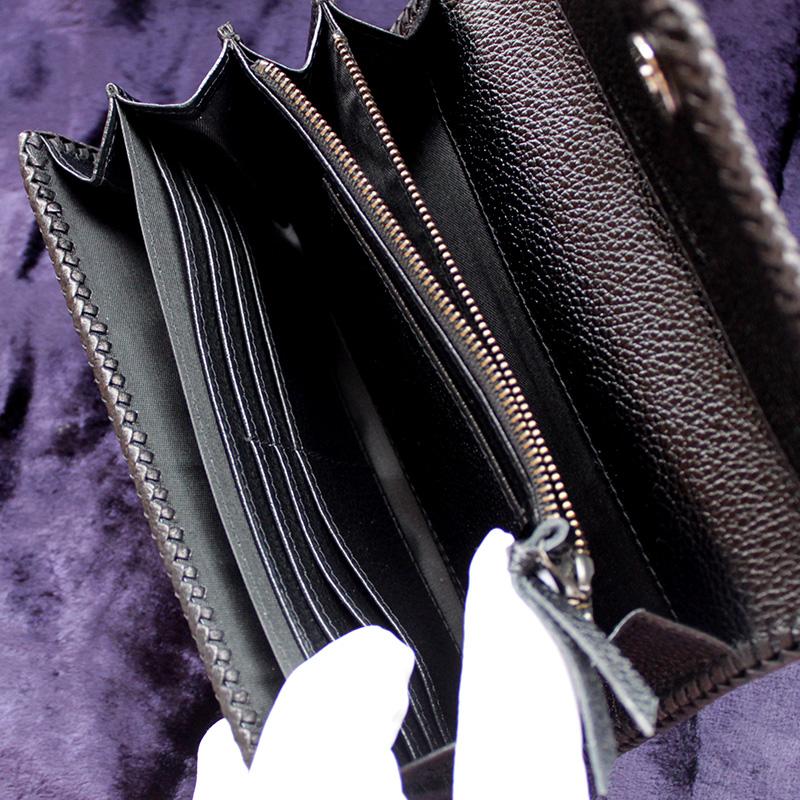 パイソンマットブラック長財布/バックカット腹側/カード収納20枚/Brief-cut |  | 08