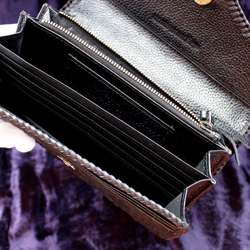 パイソンマットブラック長財布/バックカット腹側/カード収納20枚/Brief-cut |  | 09