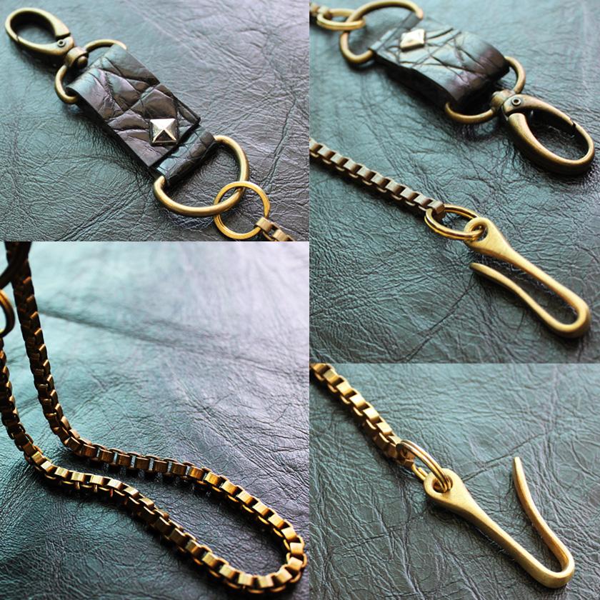 スマホストラップ/ウォレットチェーン・クロコダイルレザーループ