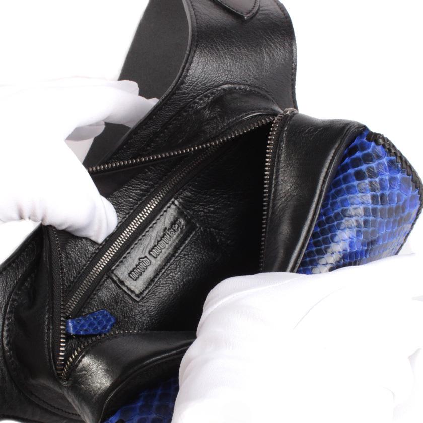 ボディバッグ/ウエストバッグ 本革 イタリアンシープレザー フラップパイソンブルー WESTERN |  | 10