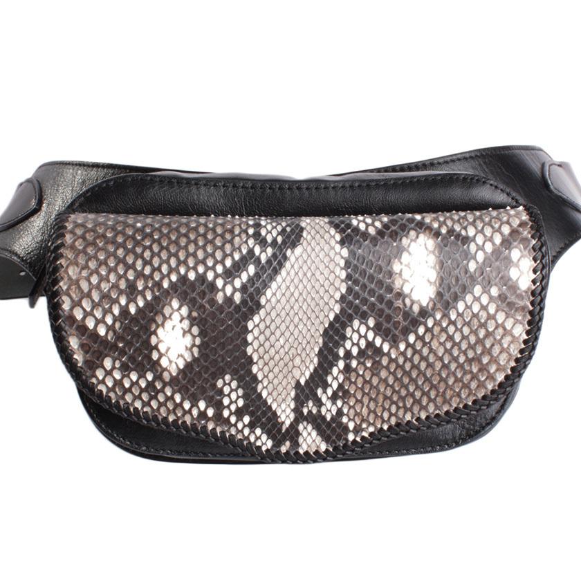 本革ボディバッグ/ウエストバッグ イタリアンシープレザー フラップパイソンナチュラル WESTERN |  | 01