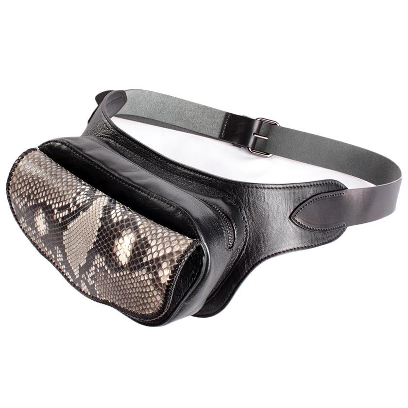 本革ボディバッグ/ウエストバッグ イタリアンシープレザー フラップパイソンナチュラル WESTERN |  | 04