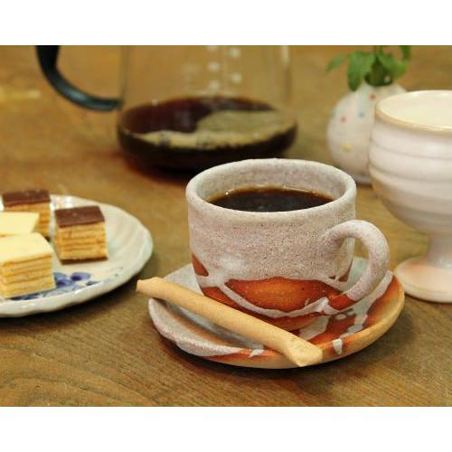 信楽焼 コーヒーカップ＆ソーサー 白霞 コーヒー碗皿 セット 陶器