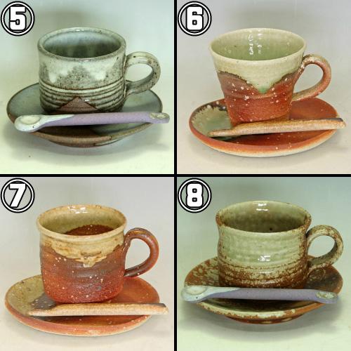 志野焼　北山窯　カップ&ソーサー　5客セット　コーヒーカップ 990dae4680ab14309af435c977d5d5