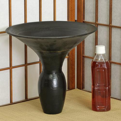 1点物 花器 黒 マット 金線 生花 立花 池坊 生け花 数量限定 和風 洋風