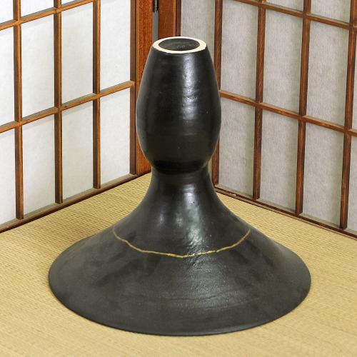 1点物 花器 黒 マット 金線 生花 立花 池坊 生け花 数量限定 和風 洋風