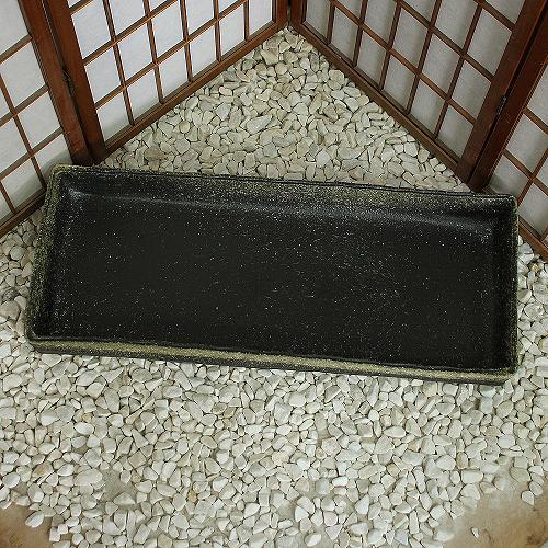 1点物 水盤 茶 ぼかし 袖師 長角 25号 花器 池坊 生け花 数量限定 和風