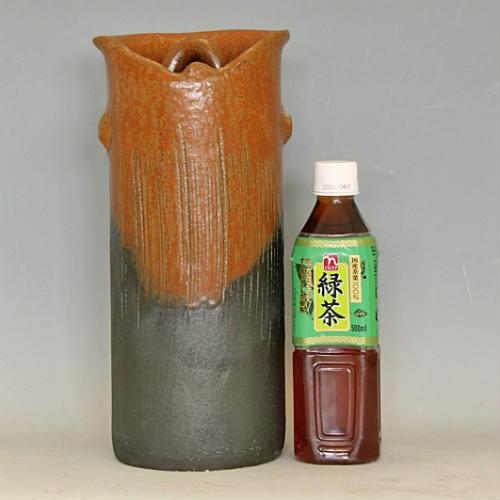 1点物 花器 茶窯変 手付き 寸胴 池坊 生け花 数量限定 和風 洋風 華道