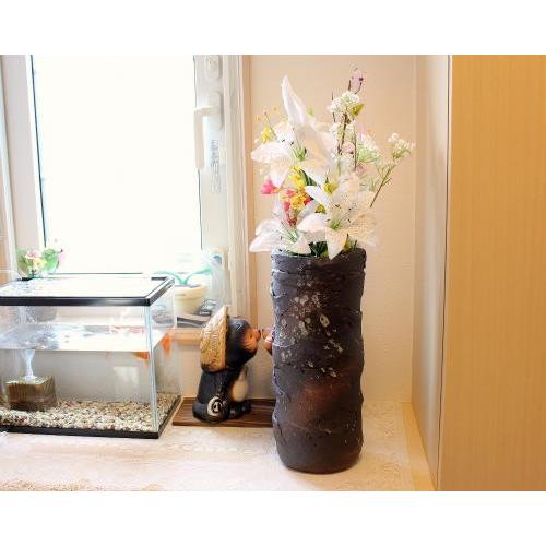 信楽焼 花瓶 コゲ 盛土 おしゃれ 一輪挿し 花入 陶器 花びん 花器