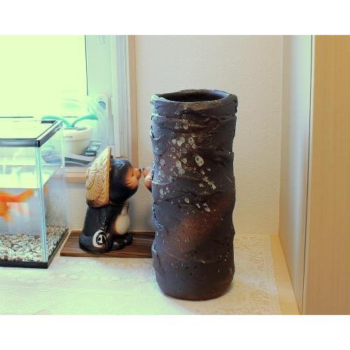 信楽焼 花瓶 コゲ 盛土 おしゃれ 一輪挿し 花入 陶器 花びん 花器