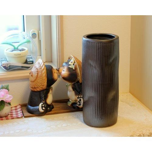 在庫数限り 信楽焼 花瓶 ラスター 櫛目 ひねり おしゃれ 一輪挿し 花入