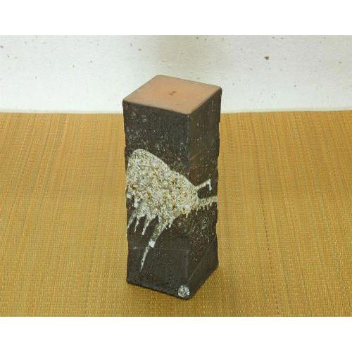 信楽焼 花瓶 古信楽 角 8号 おしゃれ 一輪挿し 花入 陶器 花びん 花器