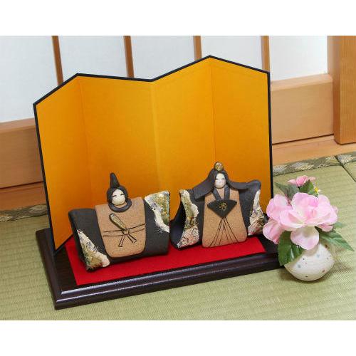 信楽焼 モダン 雛人形 おしゃれ ひな人形 梅 親王飾りセット かわいい おひなさま コンパクト お雛様 ギフト ミニ 小さい 陶器 信楽焼き 在庫数限り