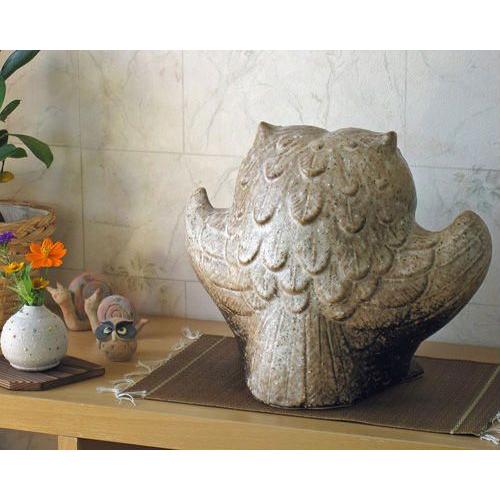 ポイント3倍]信楽焼 フクロウ 置物 羽ばたき 8号 ふくろう 梟 おしゃれ