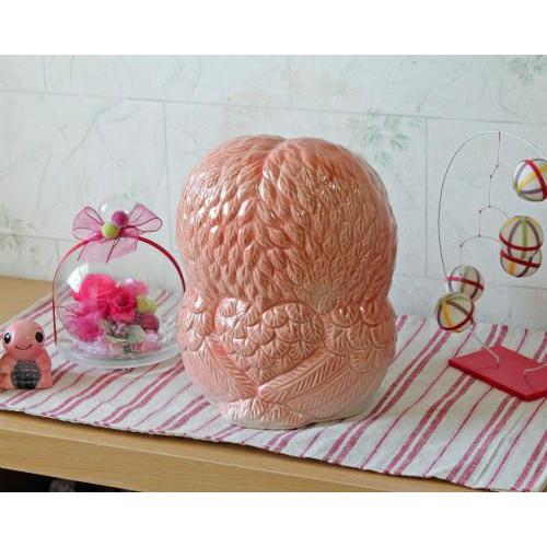 フクロウ置き物　信楽焼と木彫り フクロウ 置物 オブジェ インテリア おしゃれ 梟 信楽焼 国産品