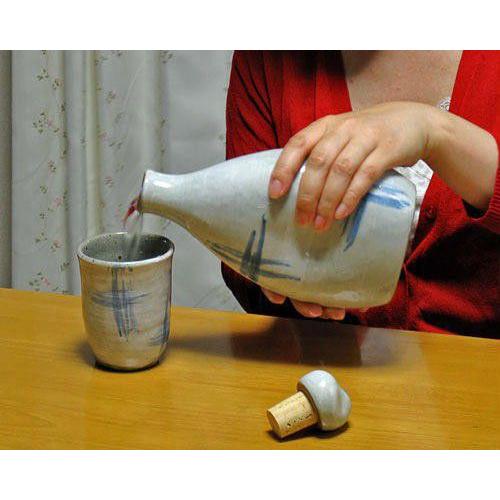 信楽焼 ラジウムボトル 陶器 容器 イオンのしずく 呉須刷毛目 おしゃれ