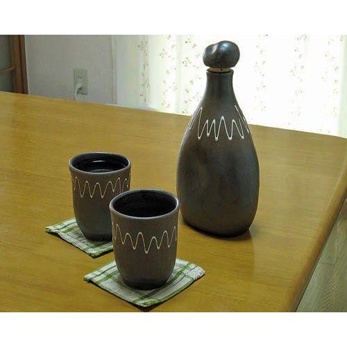 信楽焼 イオンのしずく(茶)ペアカップセット [陶器製の浄水器