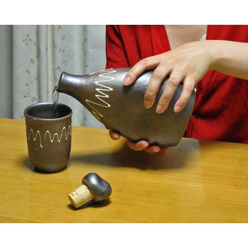 信楽焼 イオンのしずく(茶)ペアカップセット [陶器製の浄水器