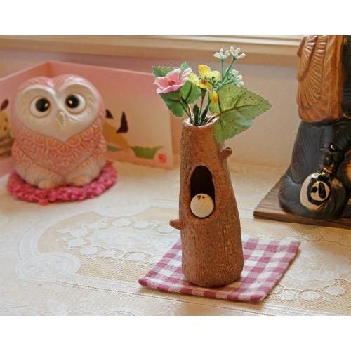 信楽焼 一輪挿し ふくろう 枝型 フクロウ 小さい 花瓶 陶器 信楽焼 一輪挿し ふくろう 枝型 フクロウ 小さい 花瓶 陶器