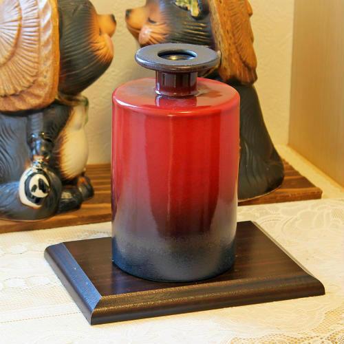 在庫数限り 信楽焼 一輪挿し 臙脂 筒型 花瓶 陶器 おしゃれ 花入