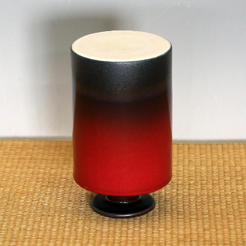 在庫数限り 信楽焼 一輪挿し 臙脂 筒型 花瓶 陶器 おしゃれ 花入